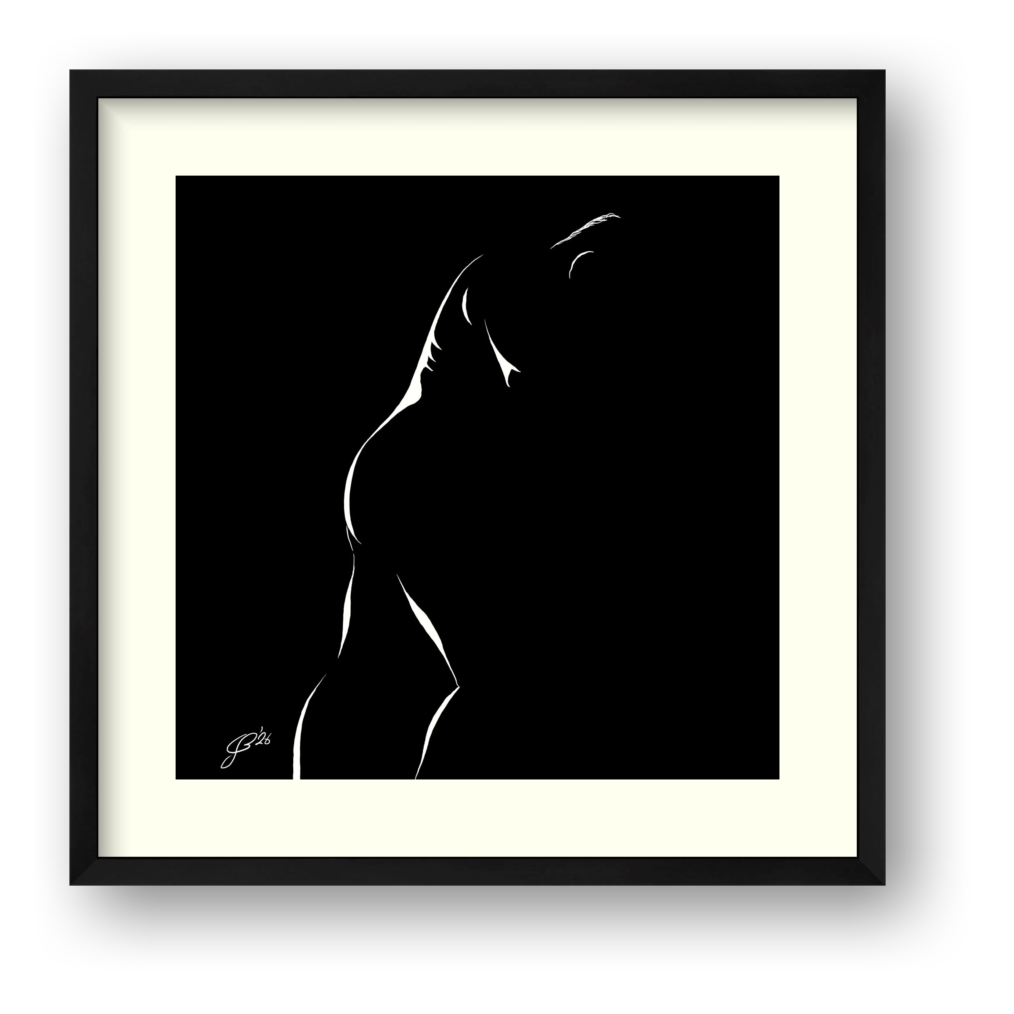 Big-arse Bob “Negative space Bear” — framed