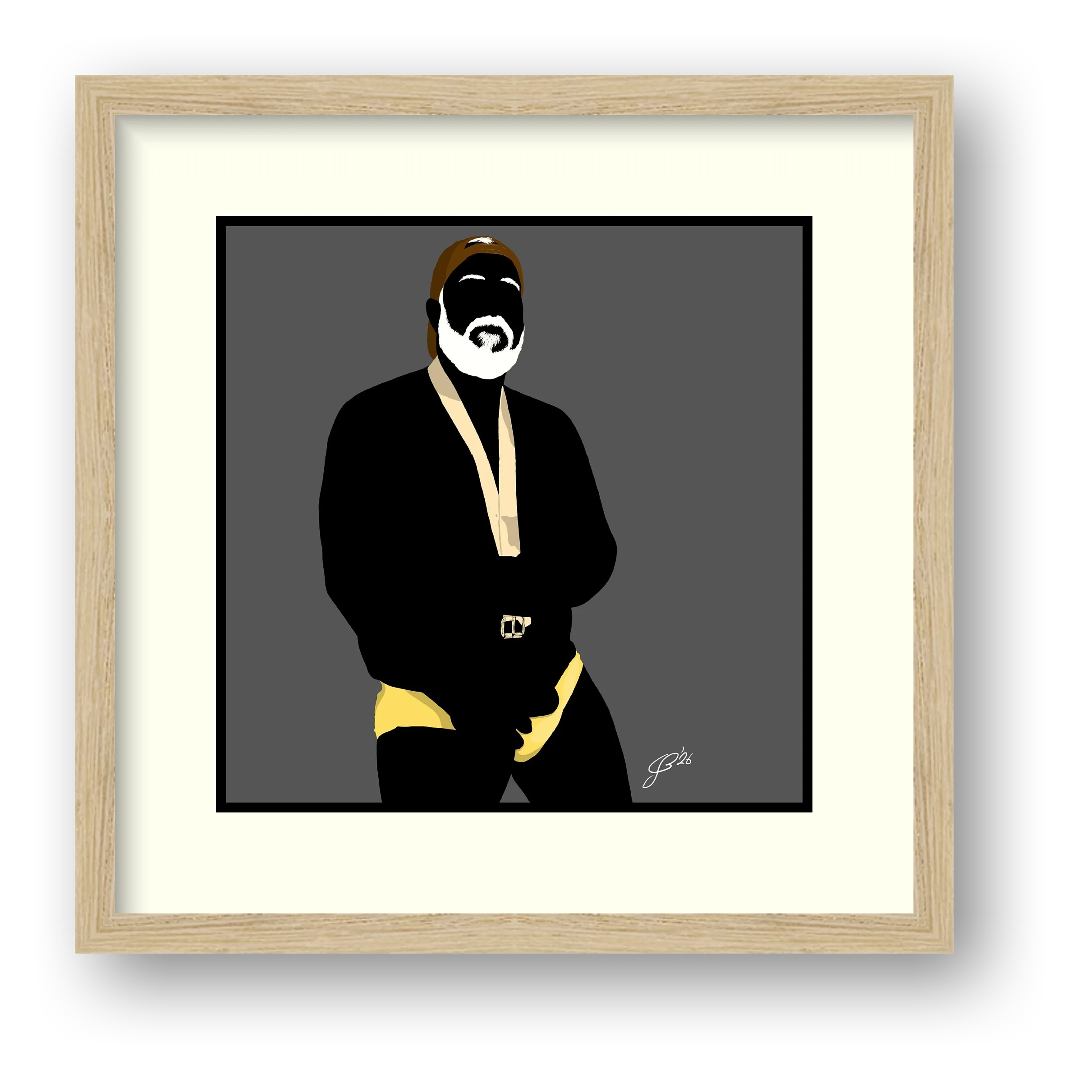 Raul - Bear flag colours Art - Grey — framed
