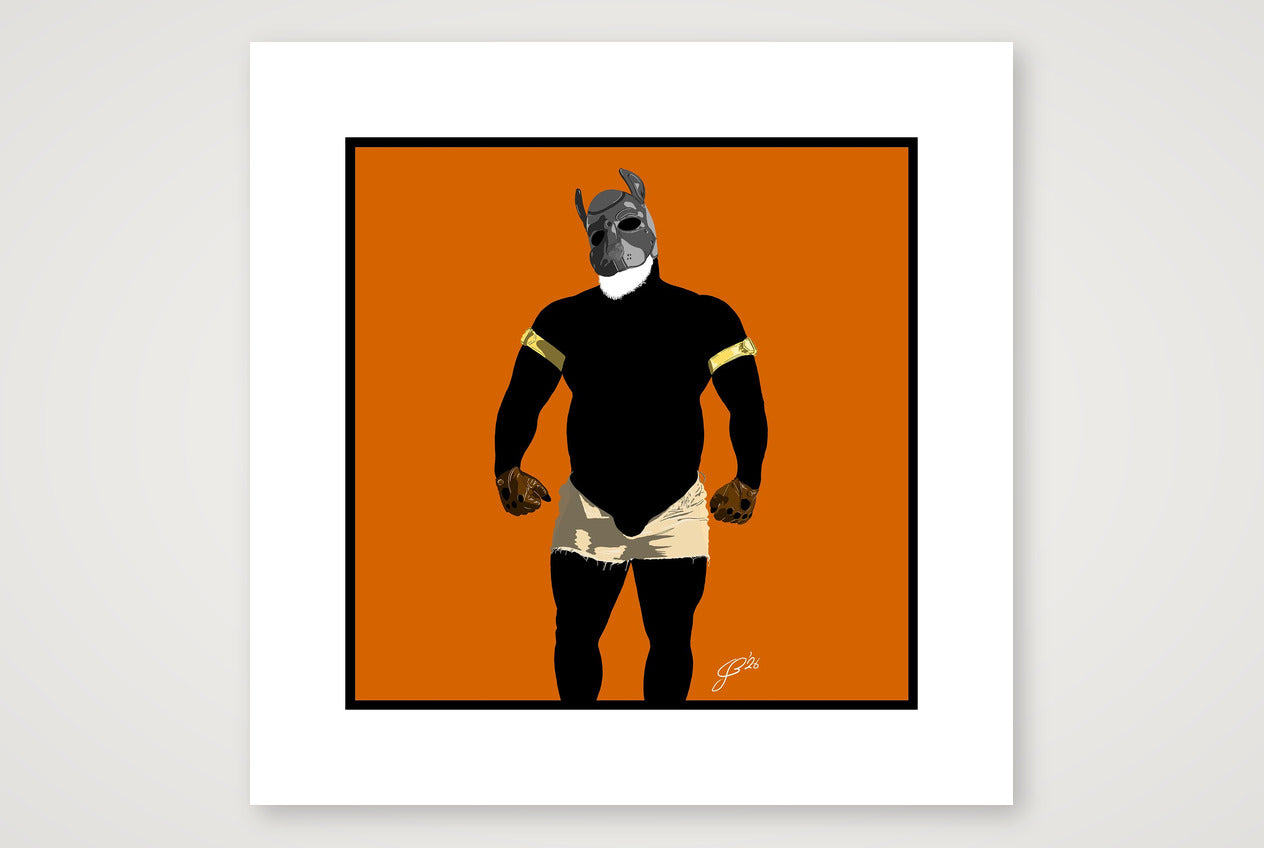 Buck - Bear flag colours Art - Orange — 40×40cm, 16×16" Print only