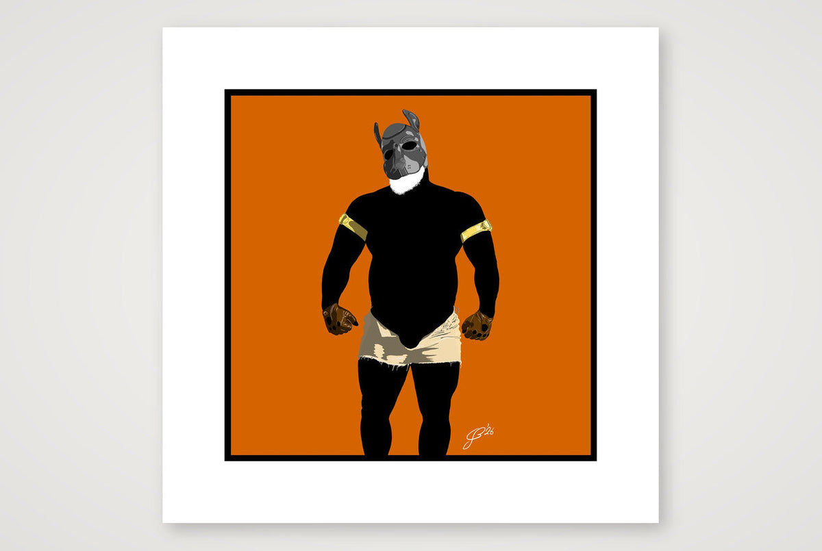 Buck - Bear flag colours Art - Orange — 40×40cm, 16×16" Print only
