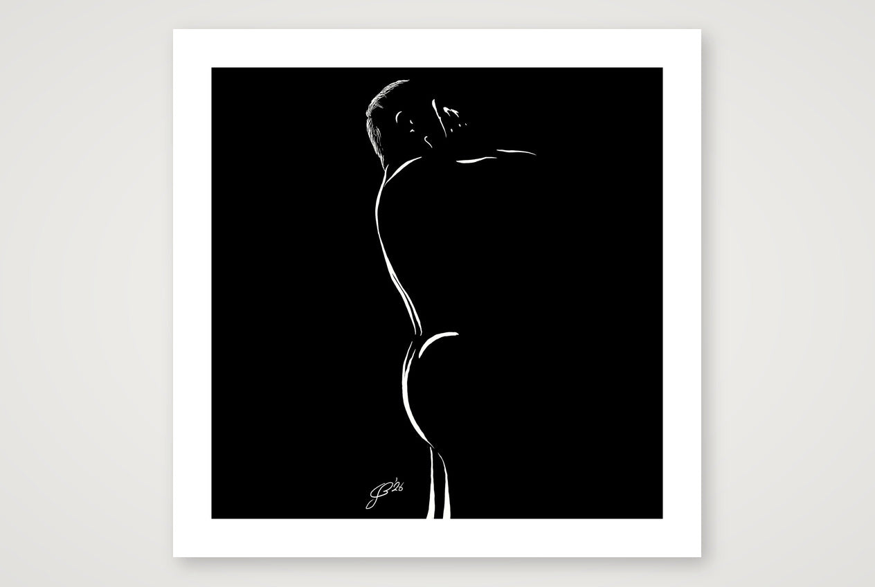 Shower Sean “Negative space Bear” — 70×70cm, 28×28" Print only