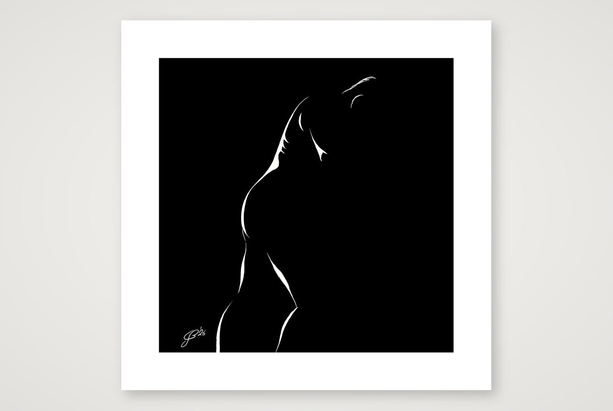 Big-arse Bob “Negative space Bear” — 50×50cm, 20×20" Print only