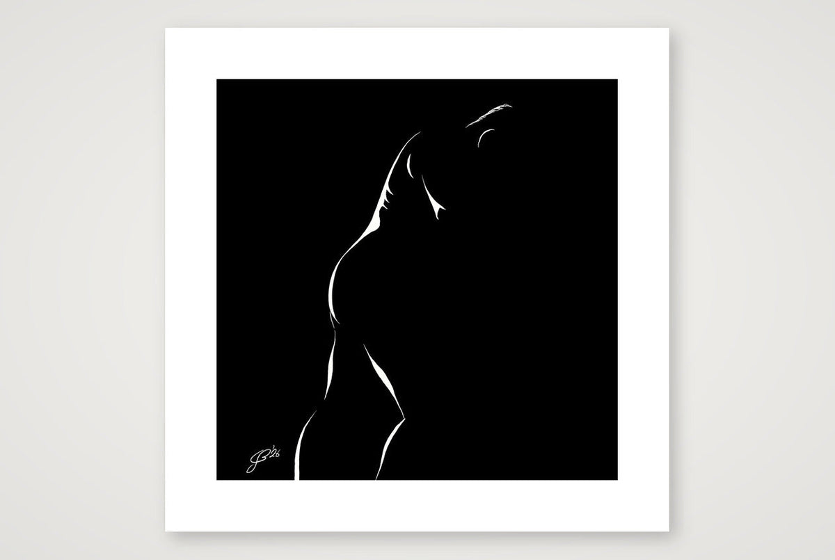 Big-arse Bob “Negative space Bear” — 50×50cm, 20×20" Print only