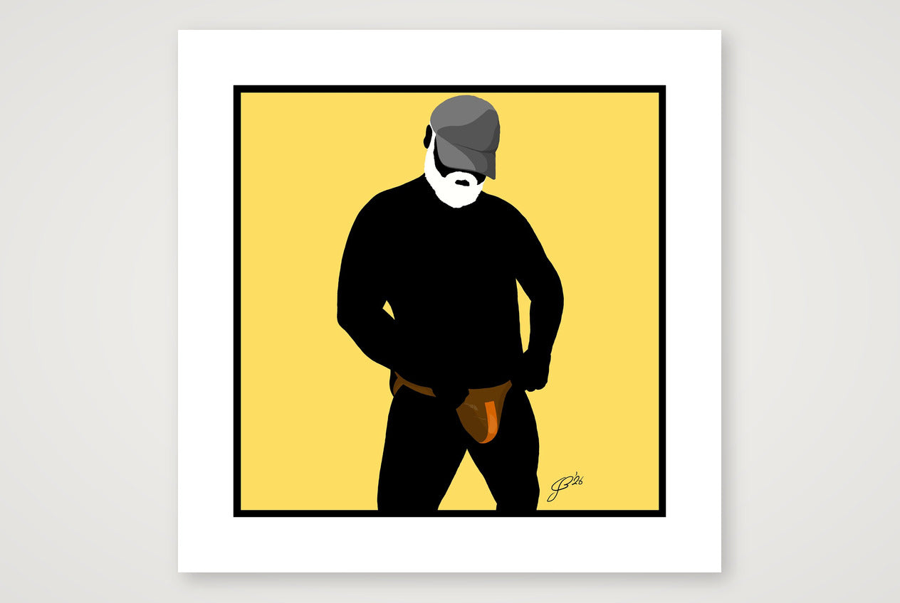 Jim - Bear flag colours Art - Yellow — 50×50cm, 20×20" Print only