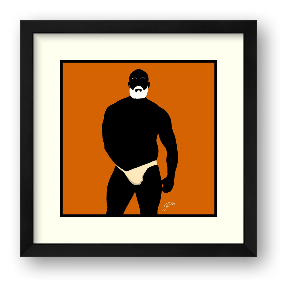 Rex - Bear flag colours Art - Orange — framed