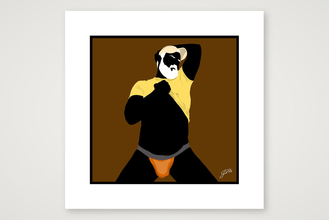 Ben - Bear flag colours Art - Brown — 40×40cm, 16×16" Print only