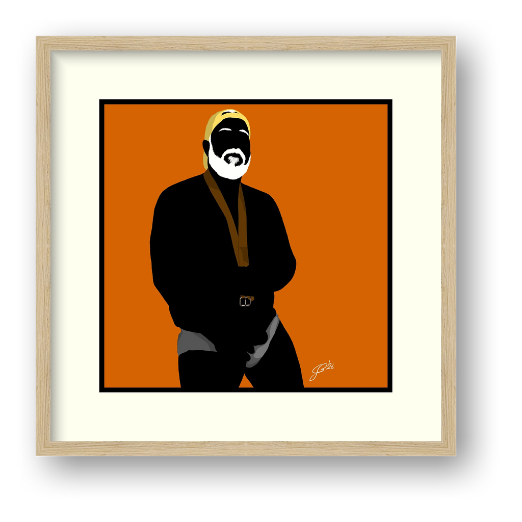 Raul - Bear flag colours Art - Orange — framed