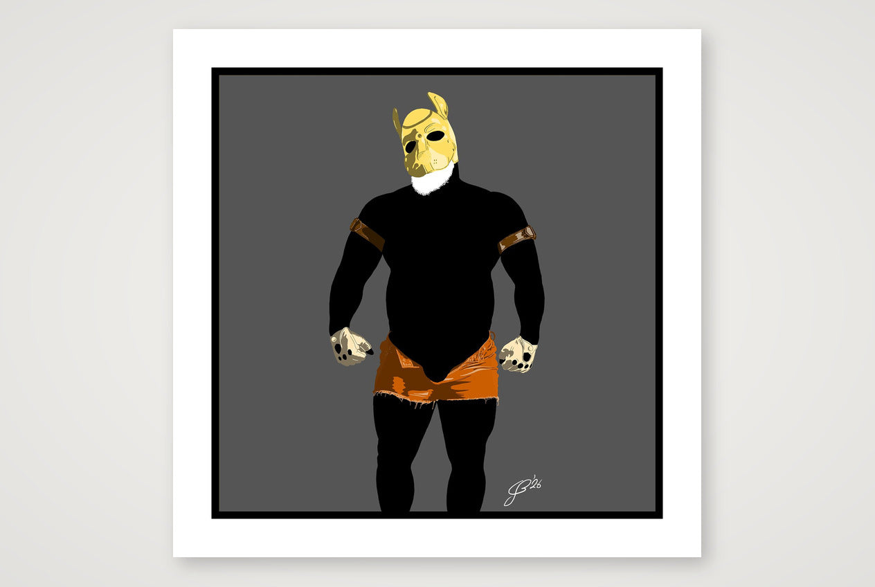 Buck - Bear flag colours Art - Grey — 70×70cm, 28×28" Print only
