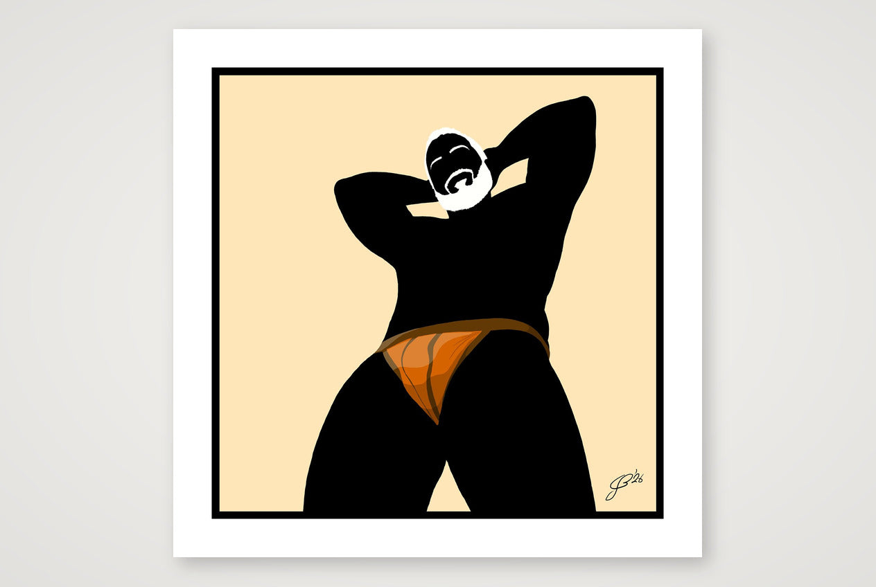 Frank - Bear flag colours Art - Cream — 70×70cm, 28×28" Print only