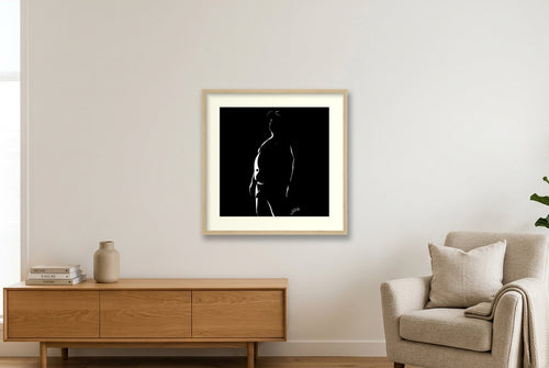 Alf “Negative space Bear” — 50×50cm, 20×20" Oak Frame