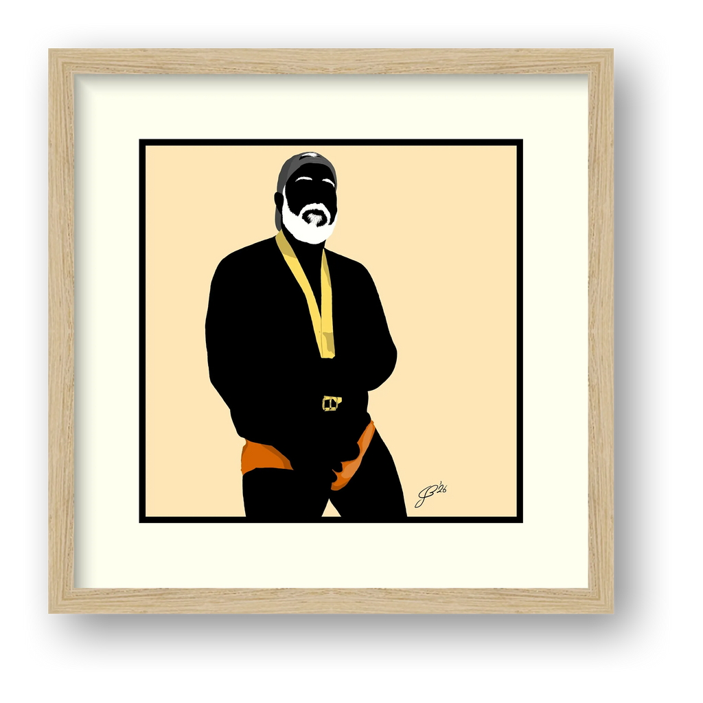 Raul - Bear flag colours Art - Cream — framed