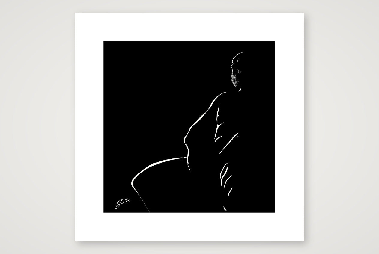 Hung Hugo “Negative space Bear” — 40×40cm, 16×16" Print only