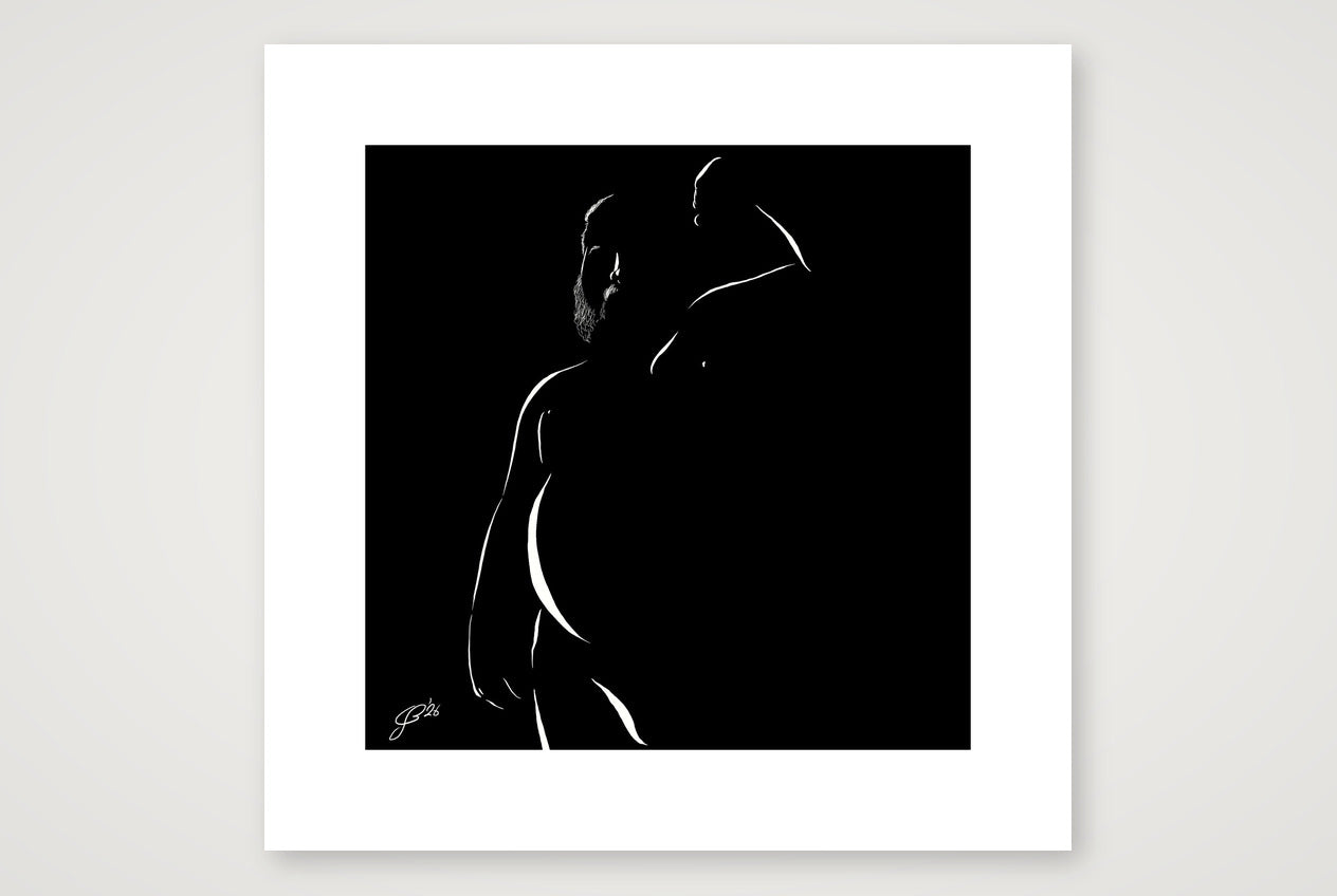 Nipples Nick “Negative space Bear” — 40×40cm, 16×16" Print only