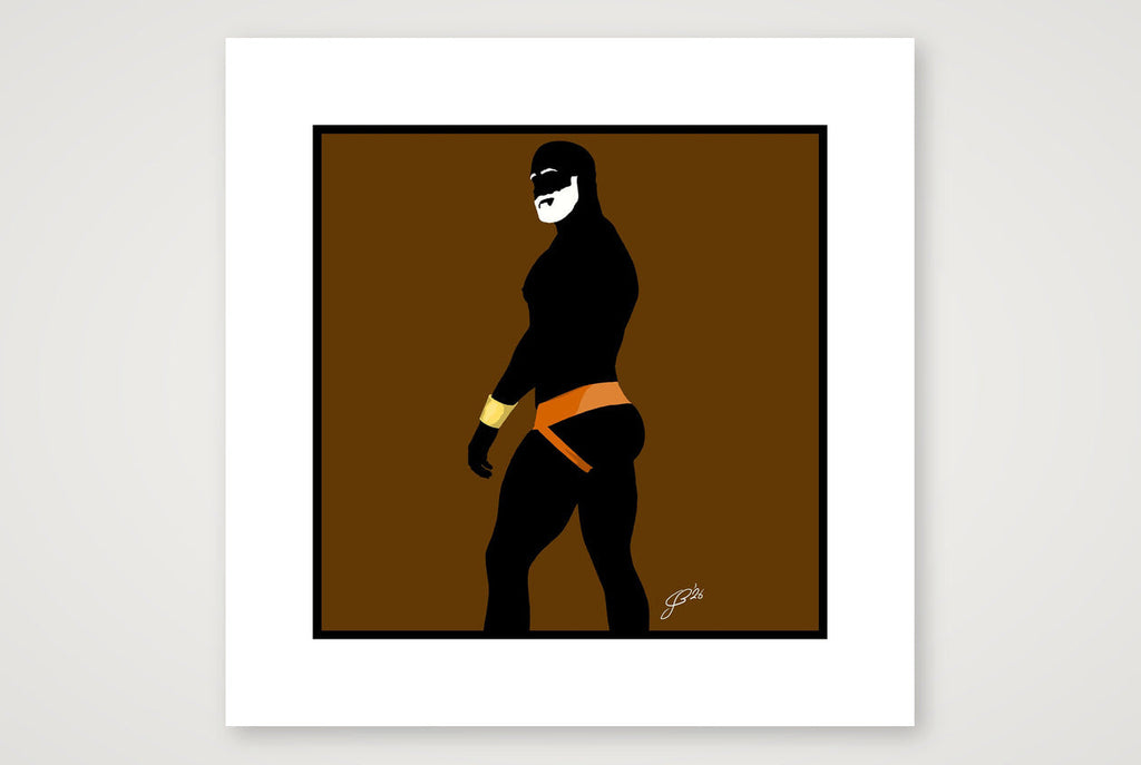 Scott - Bear flag colours Art - Brown — 30×30cm, 12×12" Print only