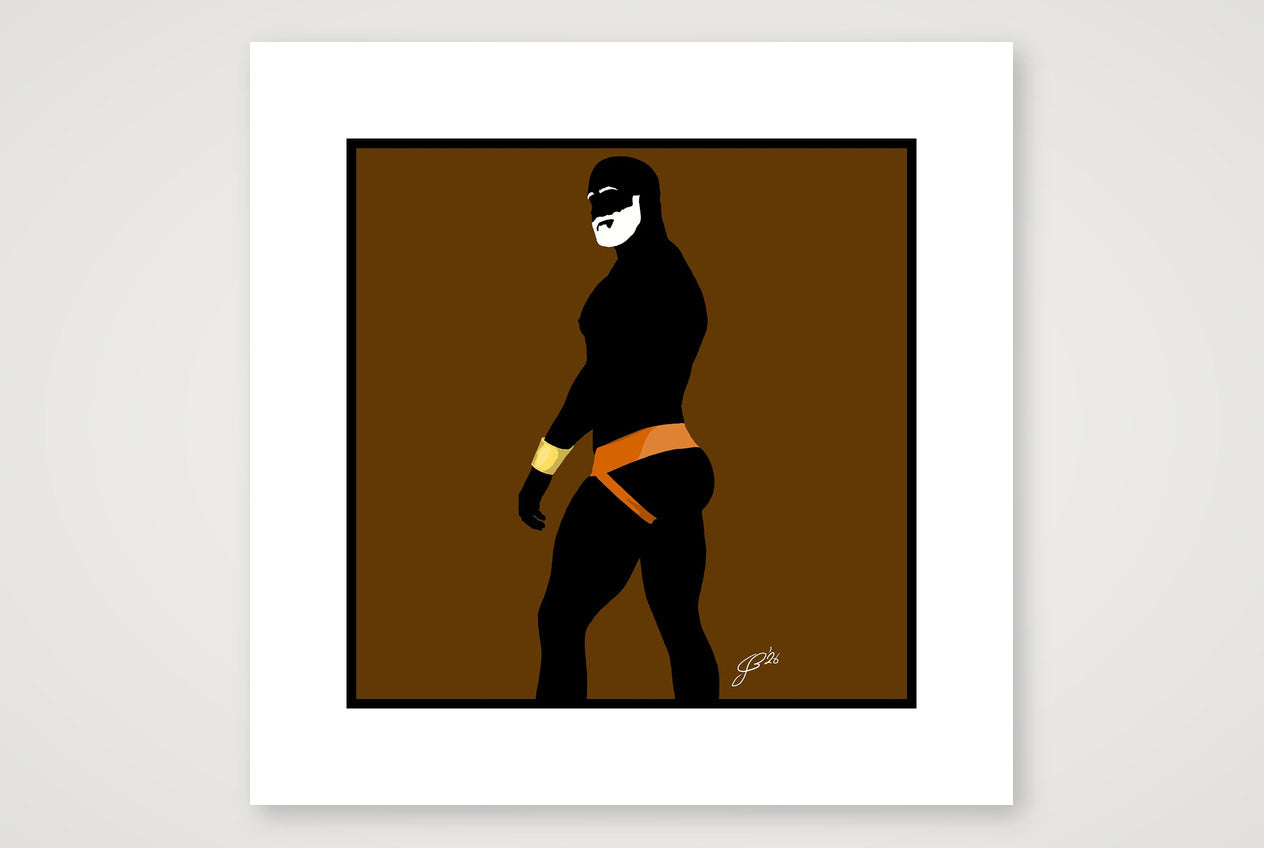 Scott - Bear flag colours Art - Brown — 30×30cm, 12×12" Print only