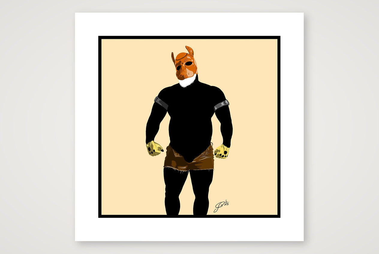 Buck - Bear flag colours Art - Cream — 50×50cm, 20×20" Print only