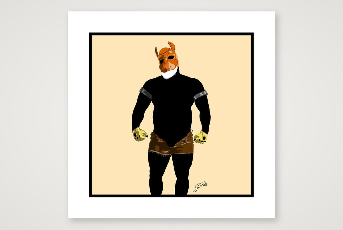 Buck - Bear flag colours Art - Cream — 50×50cm, 20×20" Print only