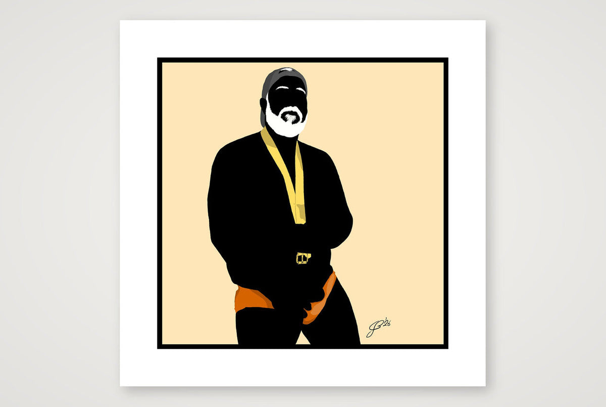 Raul - Bear flag colours Art - Cream — 50×50cm, 20×20" Print only