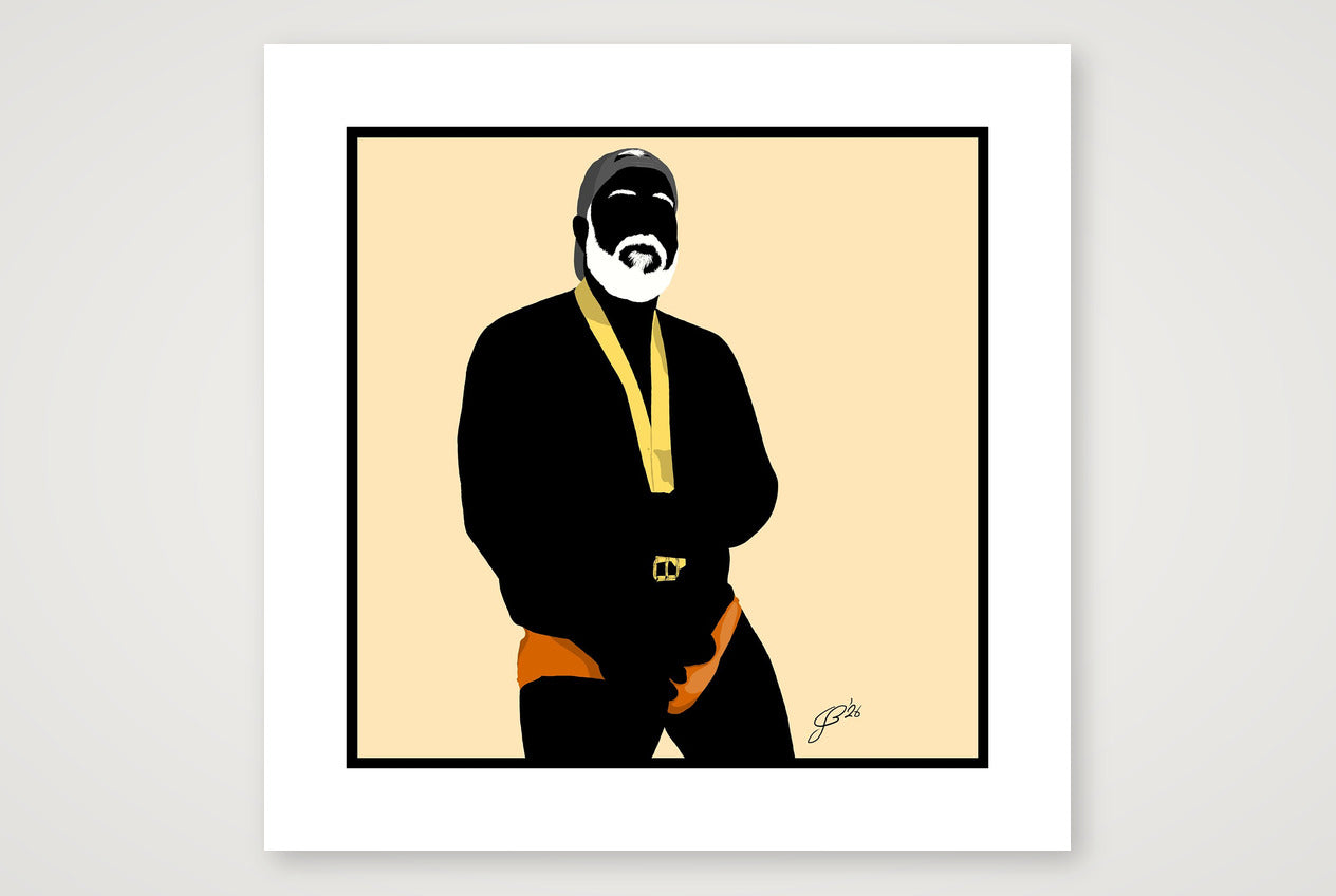 Raul - Bear flag colours Art - Cream — 50×50cm, 20×20" Print only