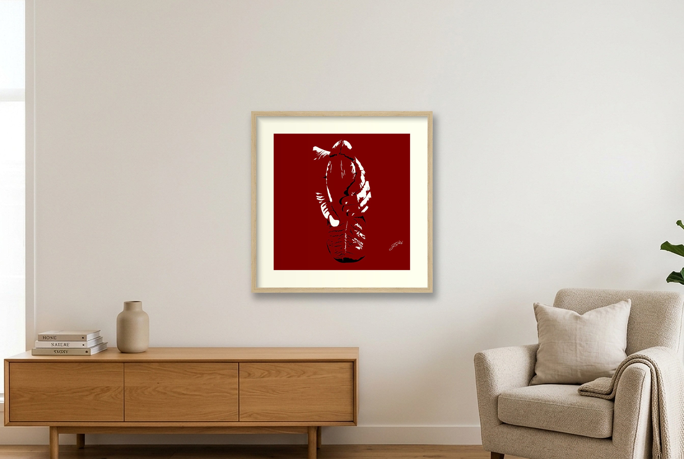 Walt’s Dick Pic — 50×50cm, 20×20" Oak Frame