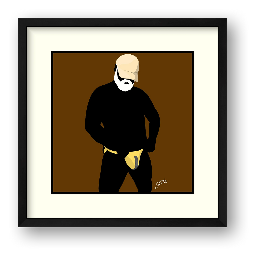 Jim - Bear flag colours Art - Brown — framed