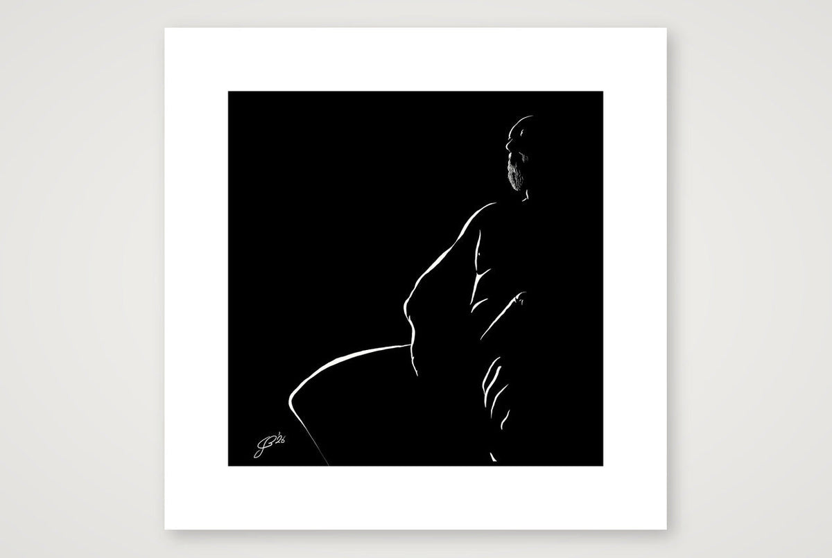 Hung Hugo “Negative space Bear” — 30×30cm, 12×12" Print only