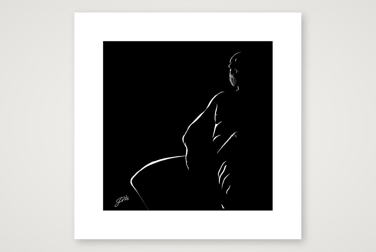 Hung Hugo “Negative space Bear” — 30×30cm, 12×12" Print only