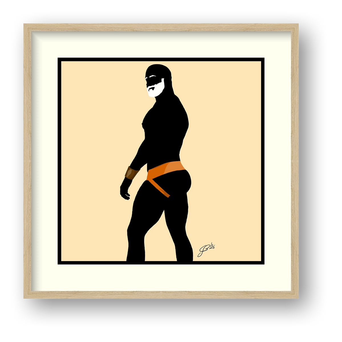 Scott - Bear flag colours Art - Cream — framed