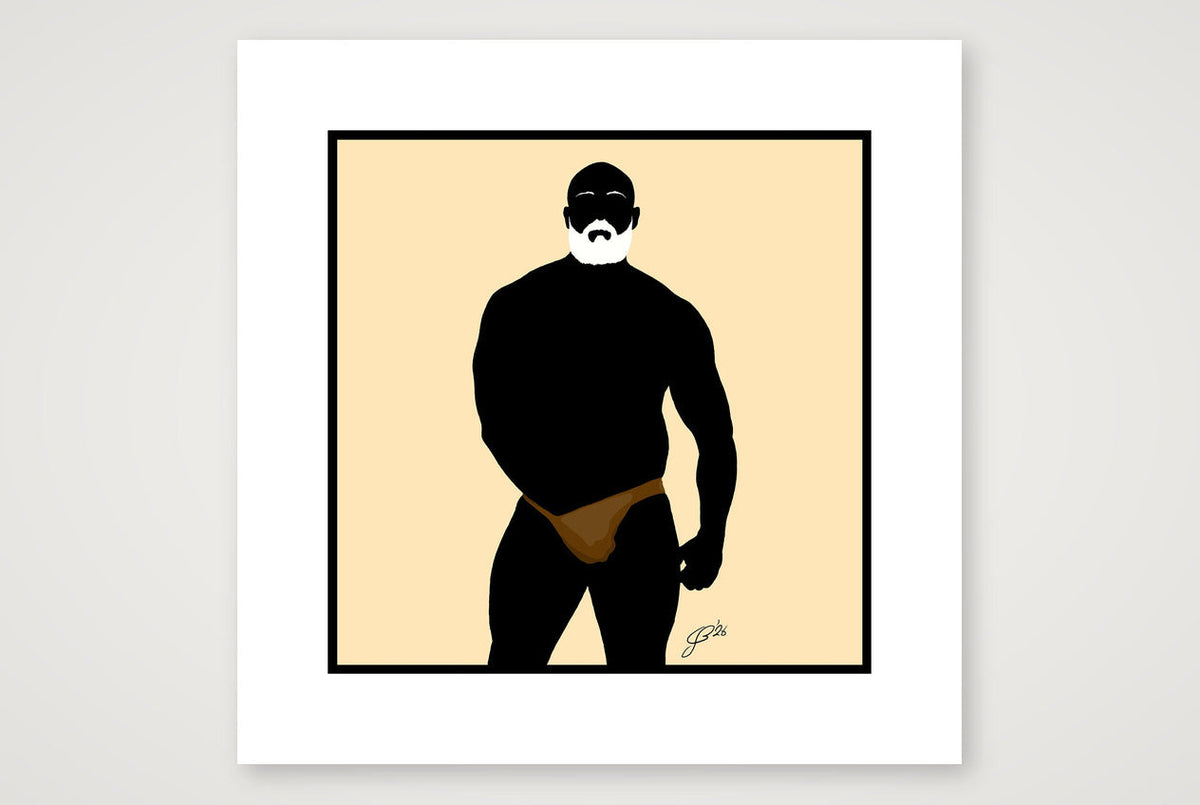 Rex - Bear flag colours Art - Cream — 40×40cm, 16×16" Print only