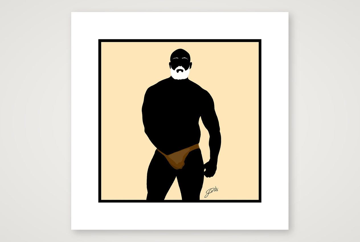 Rex - Bear flag colours Art - Cream — 40×40cm, 16×16" Print only