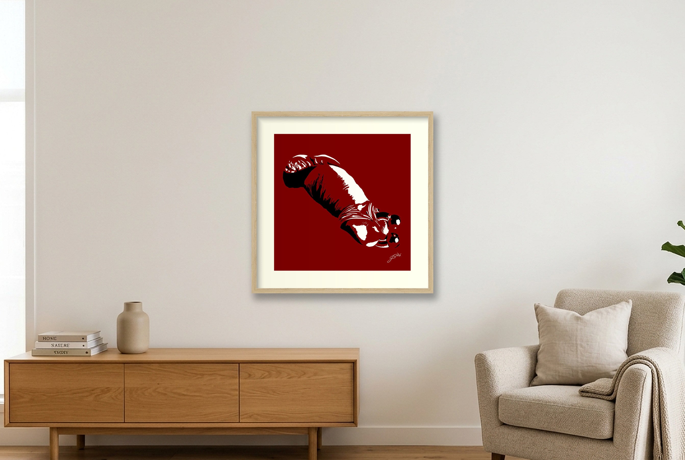 Sergio’s Dick Pic — 50×50cm, 20×20" Oak Frame