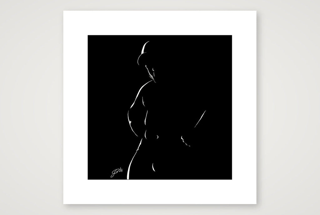 Capped Calvin “Negative space Bear” — 30×30cm, 12×12" Print only