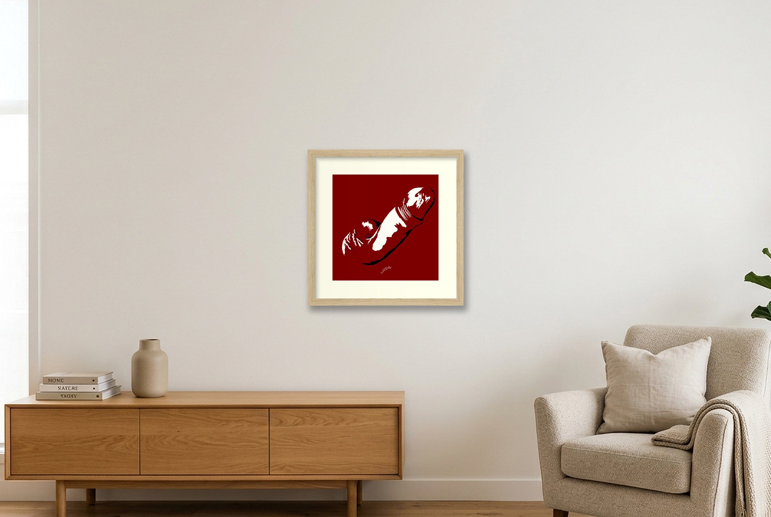 Ivor’s Dick Pic — 30×30cm, 12×12" Oak Frame