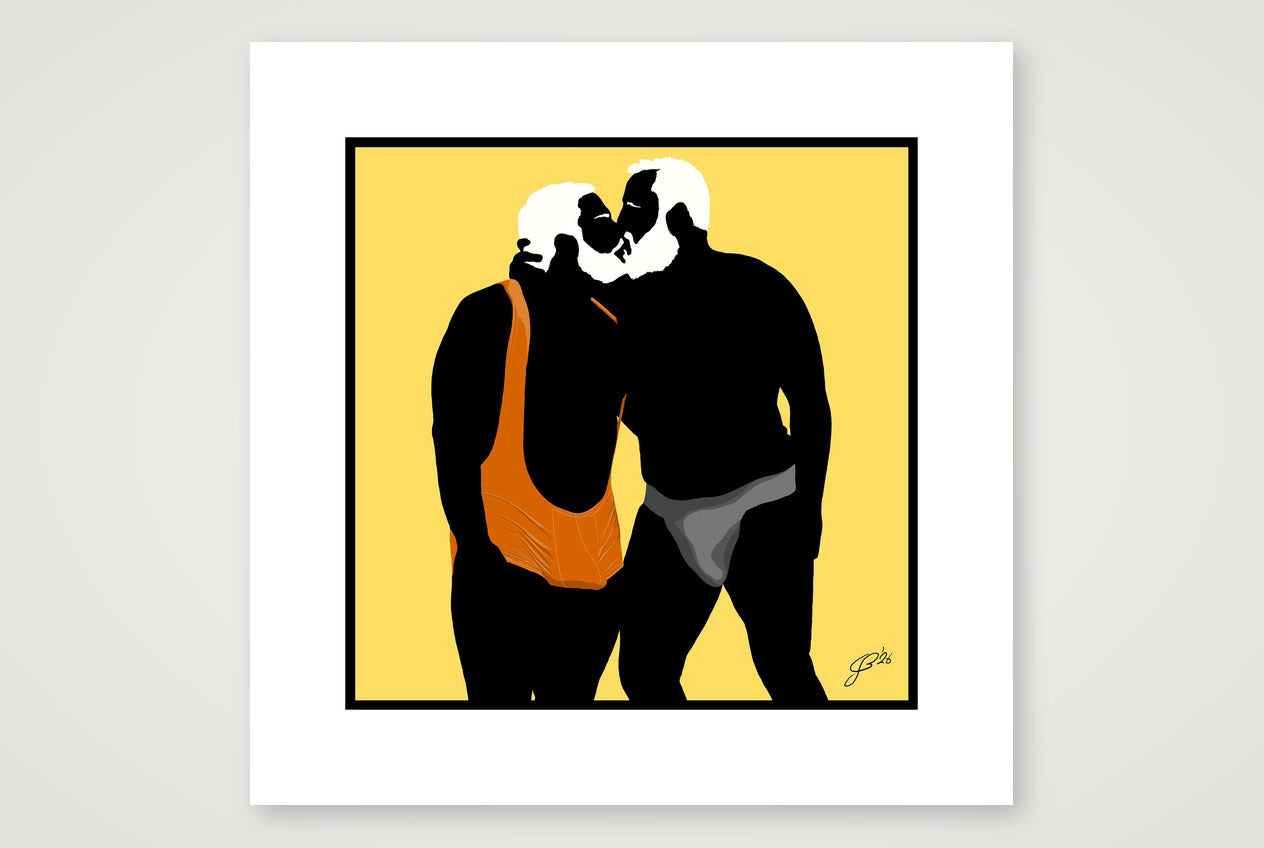 Mark & Steve - Bear flag colours Art - Yellow — 40×40cm, 16×16" Print only