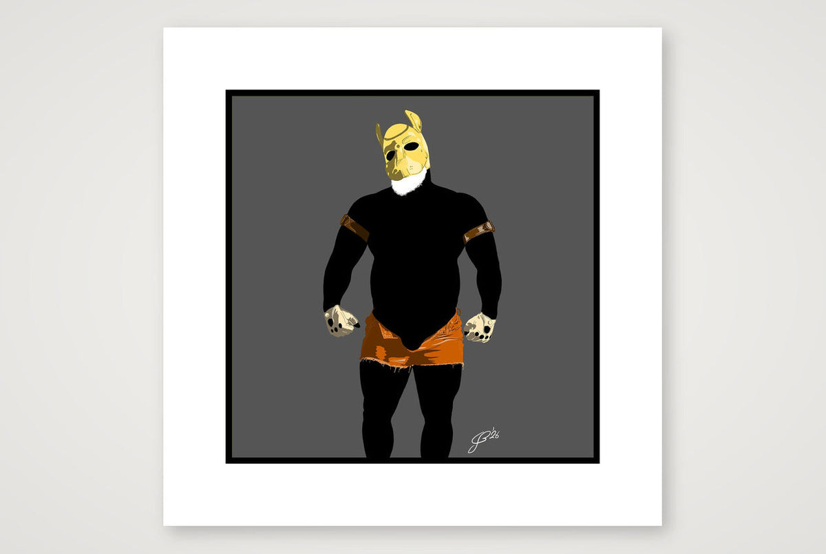 Buck - Bear flag colours Art - Grey — 40×40cm, 16×16" Print only