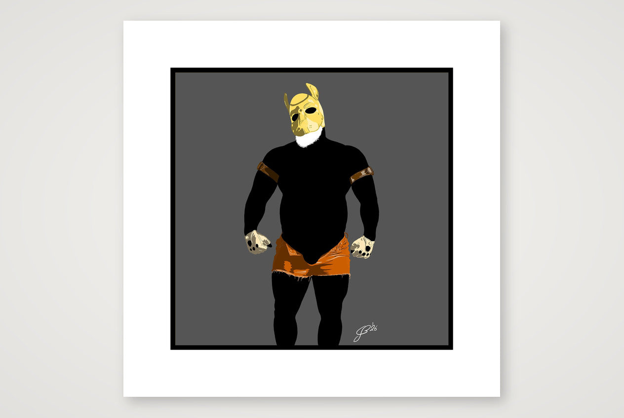Buck - Bear flag colours Art - Grey — 40×40cm, 16×16" Print only