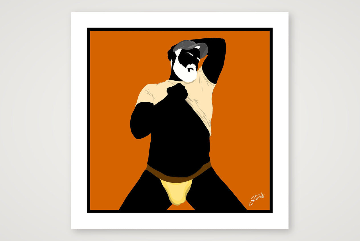 Ben - Bear flag colours Art - Orange — 70×70cm, 28×28" Print only