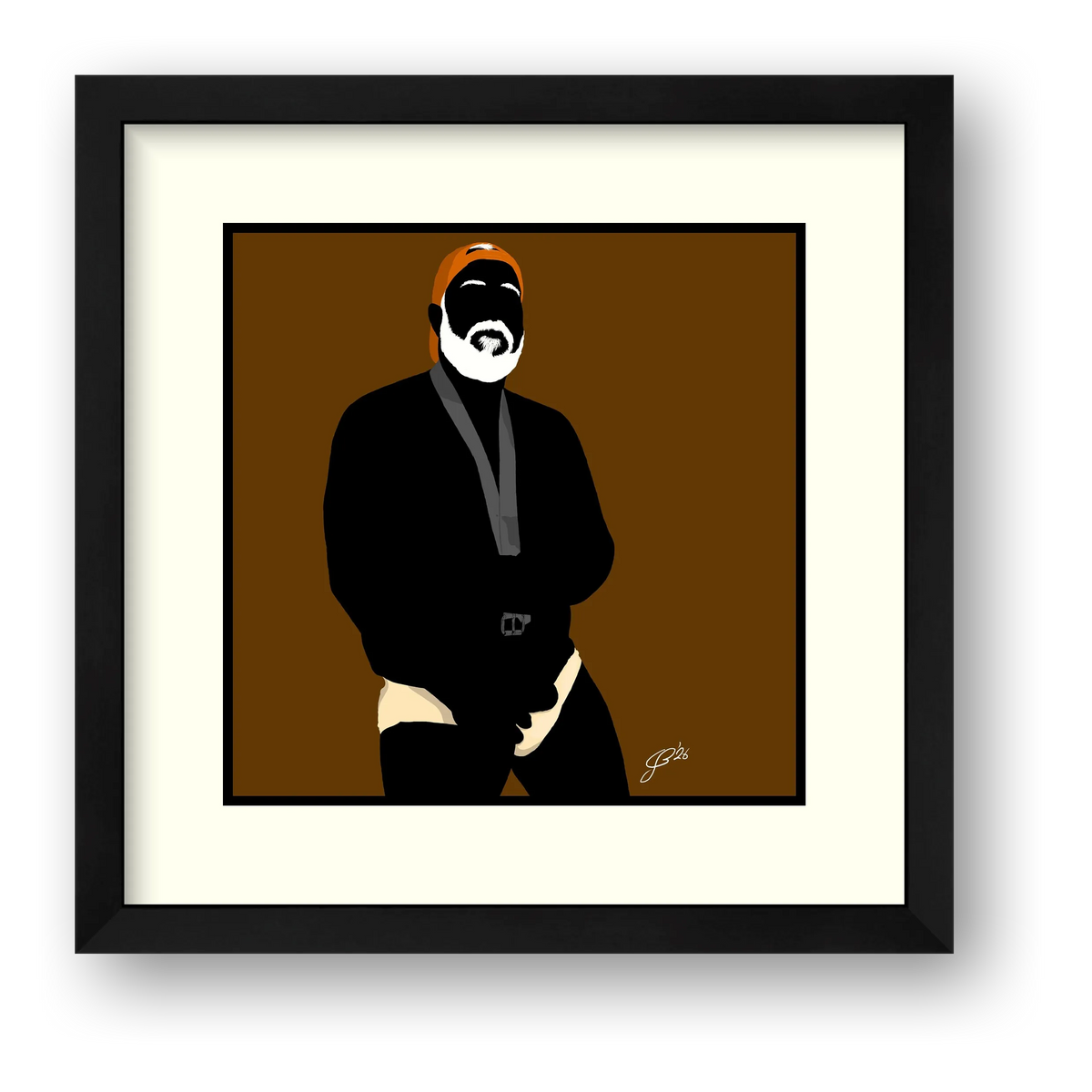 Raul - Bear flag colours Art - Brown — framed