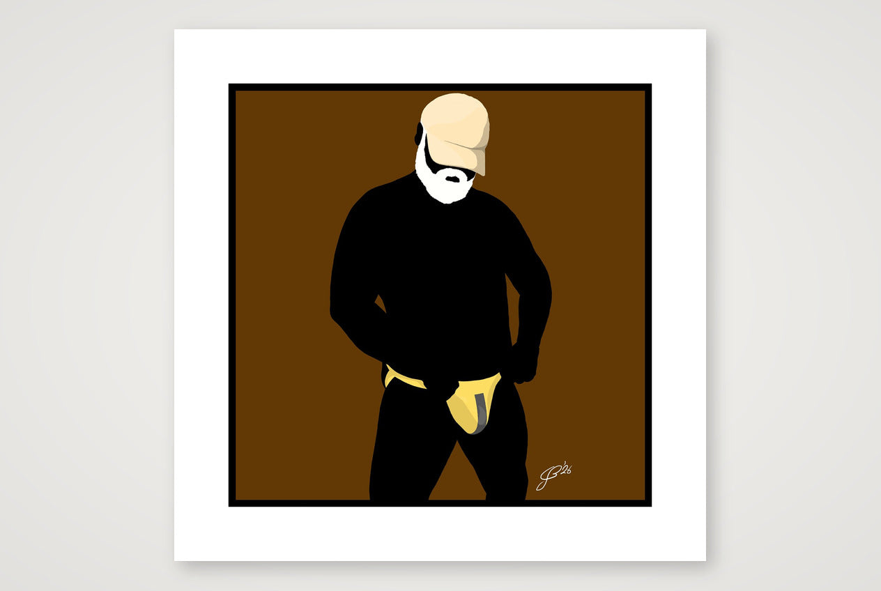 Jim - Bear flag colours Art - Brown — 50×50cm, 20×20" Print only