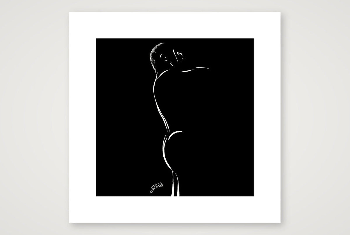 Shower Sean “Negative space Bear” — 30×30cm, 12×12" Print only