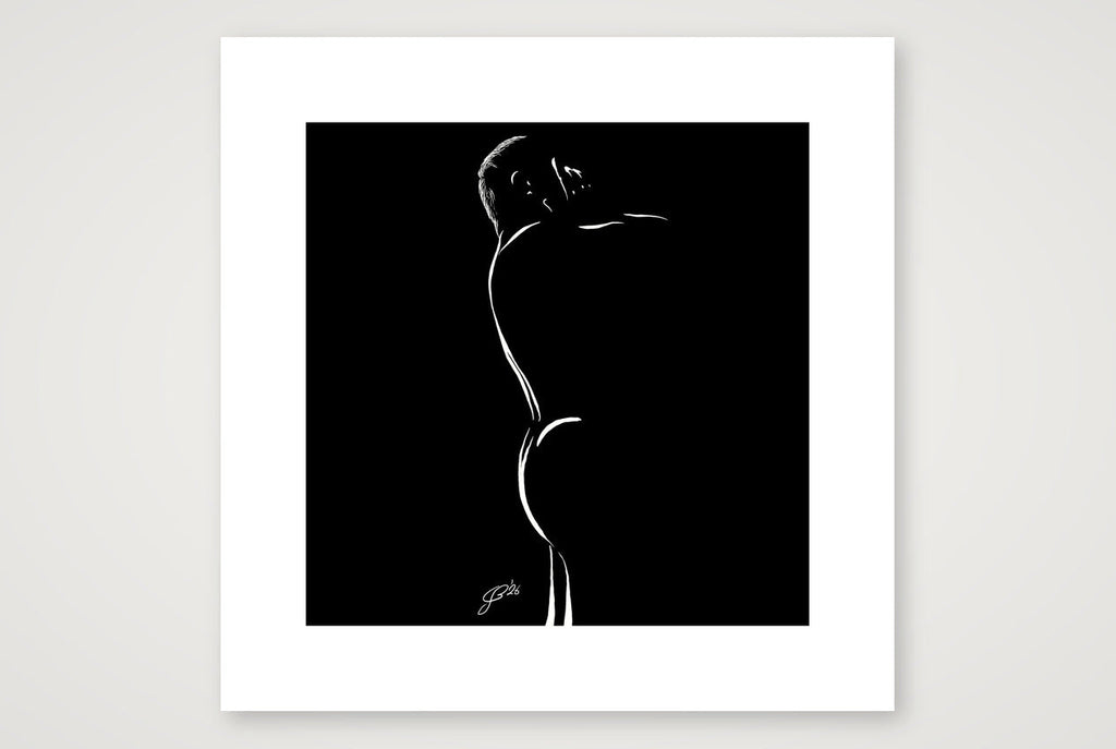 Shower Sean “Negative space Bear” — 30×30cm, 12×12" Print only