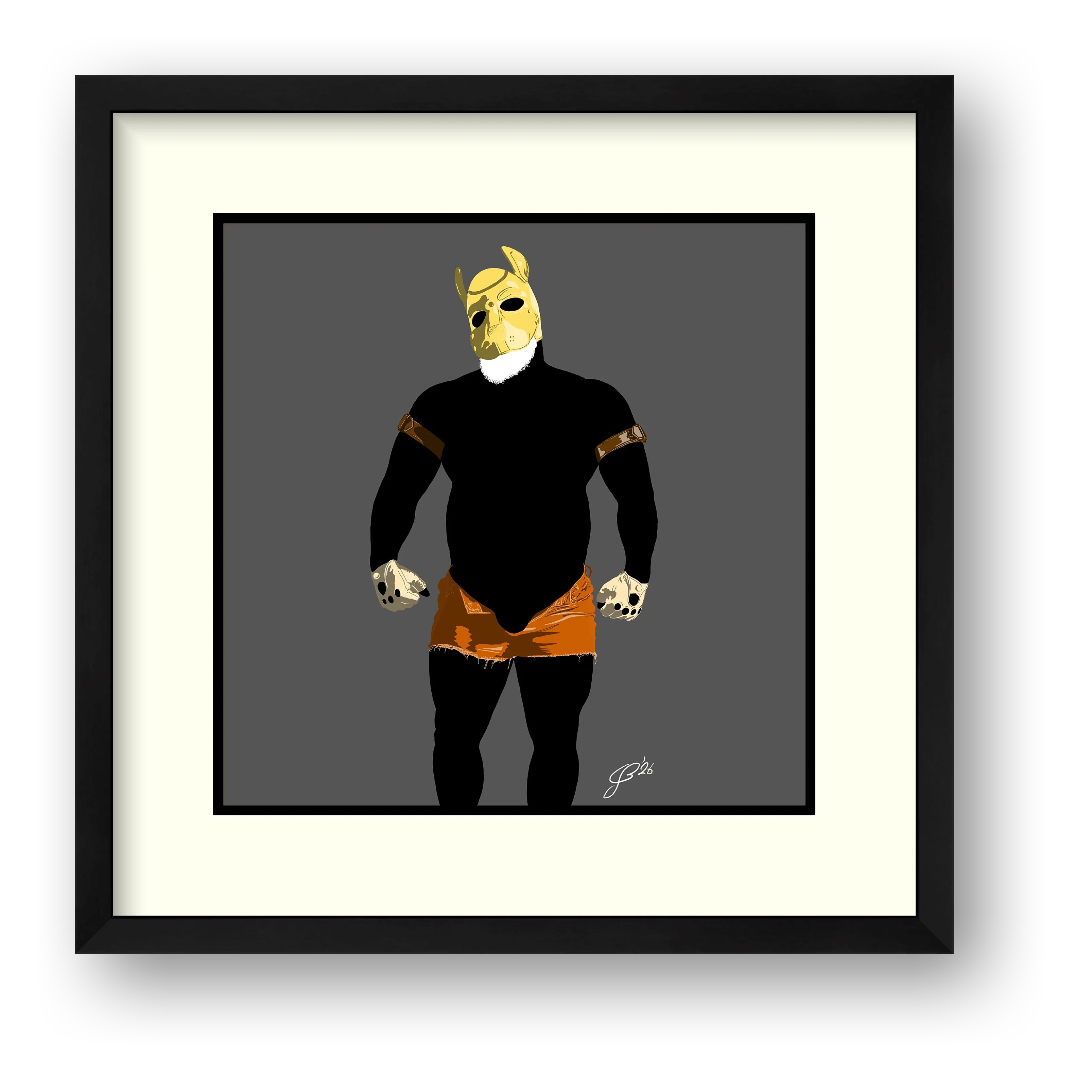 Buck - Bear flag colours Art - Grey — framed