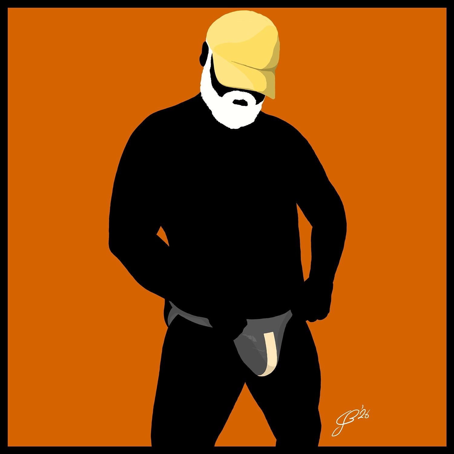 Jim - Bear flag colours Art - Orange