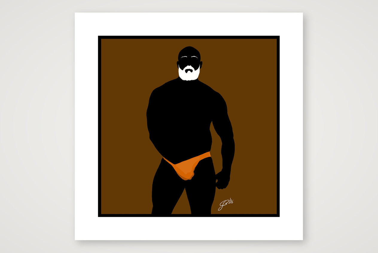 Rex - Bear flag colours Art - Brown — 50×50cm, 20×20" Print only