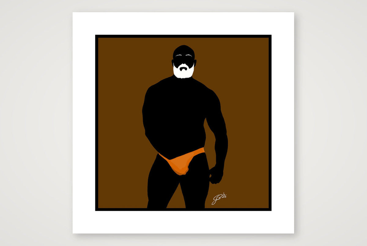 Rex - Bear flag colours Art - Brown — 50×50cm, 20×20" Print only