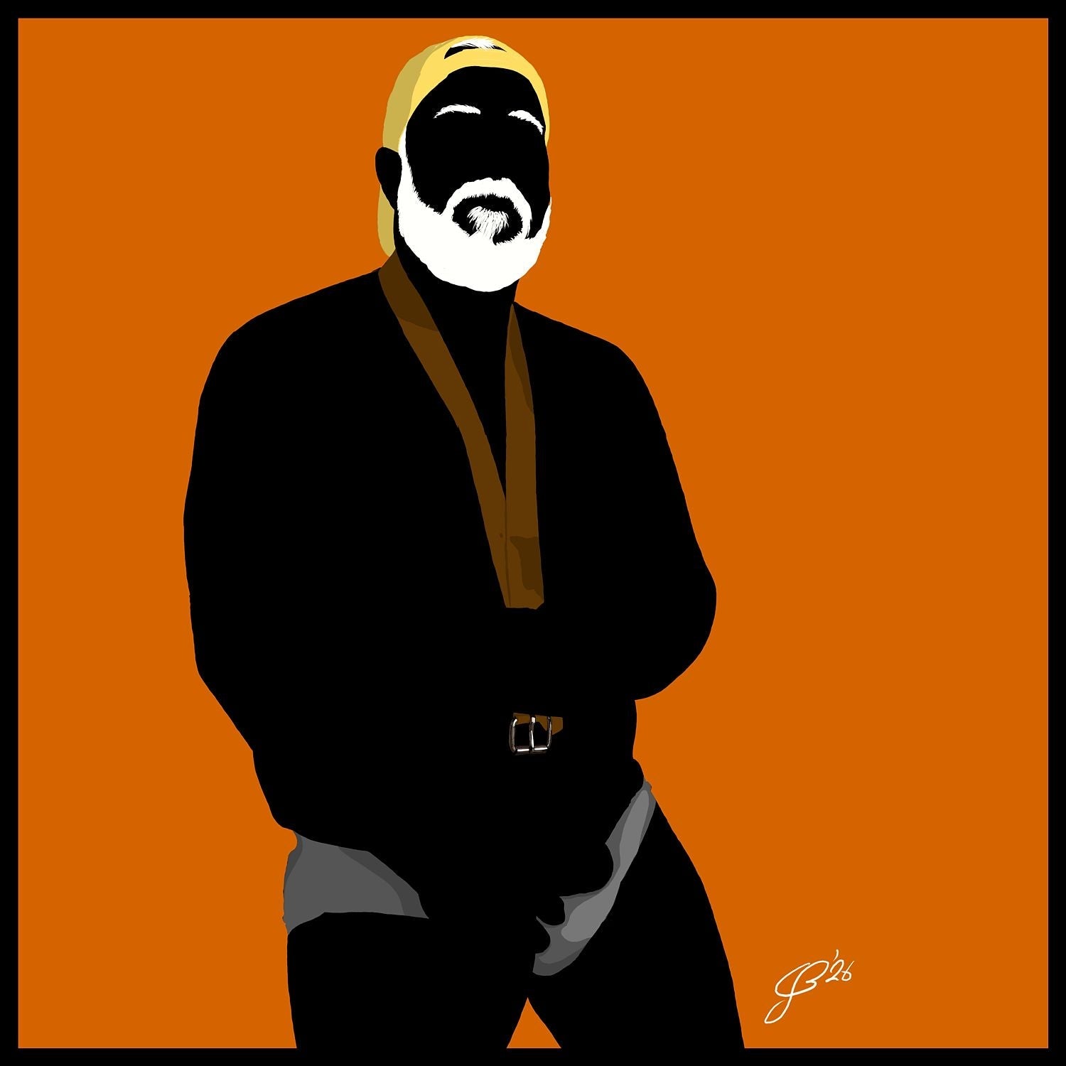 Raul - Bear flag colours Art - Orange