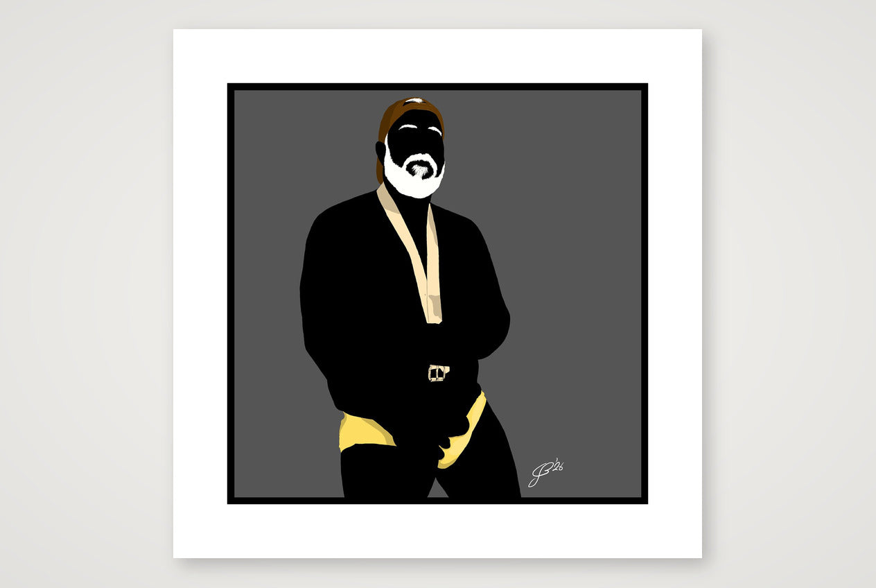 Raul - Bear flag colours Art - Grey — 50×50cm, 20×20" Print only