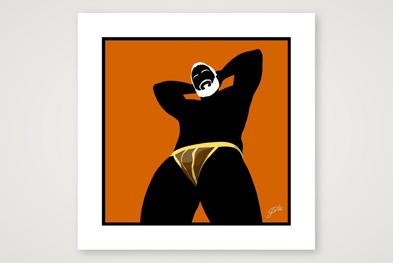 Frank - Bear flag colours Art - Orange — 50×50cm, 20×20" Print only