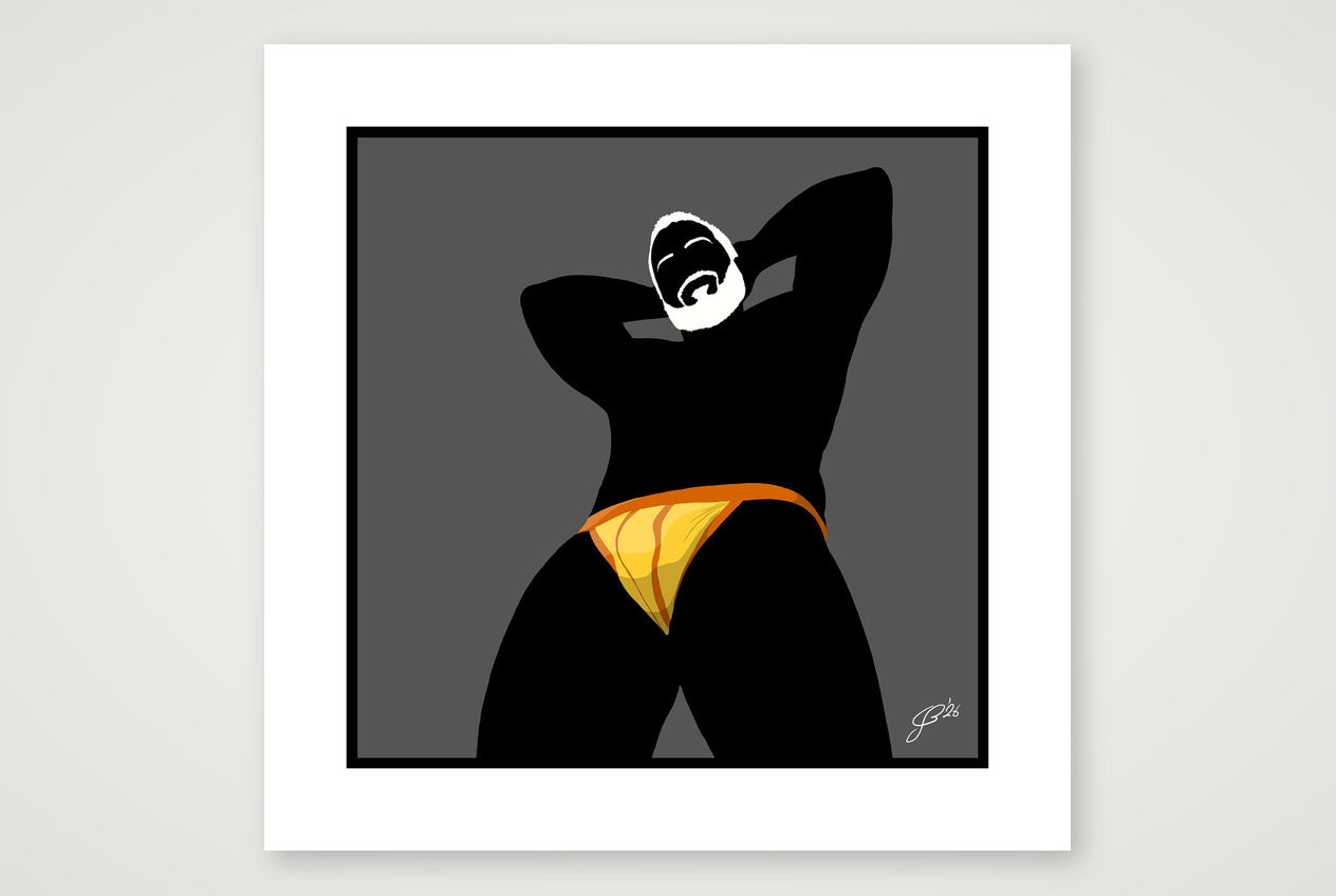 Frank - Bear flag colours Art - Grey — 50×50cm, 20×20" Print only