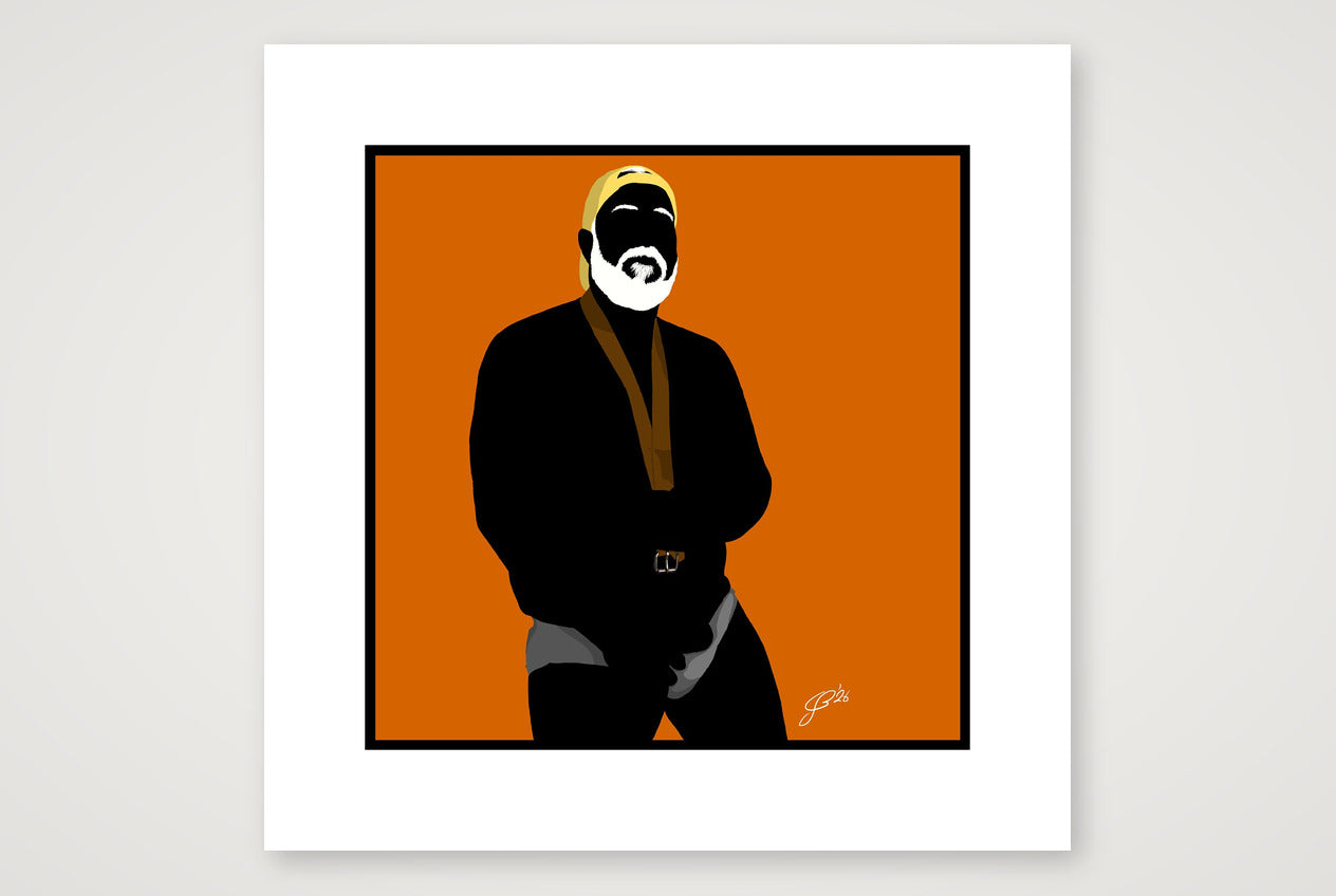 Raul - Bear flag colours Art - Orange — 40×40cm, 16×16" Print only
